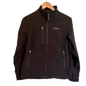 BMW oobe Black Softshell Jacket Coat Full Zip Size Medium